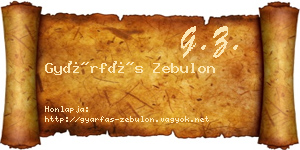 Gyárfás Zebulon névjegykártya